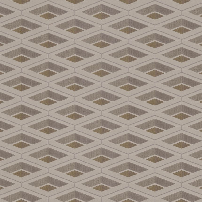 Metalická sivo-béžová vliesová tapeta geometrický vzor Z76016, Vision, Zambaiti Parati