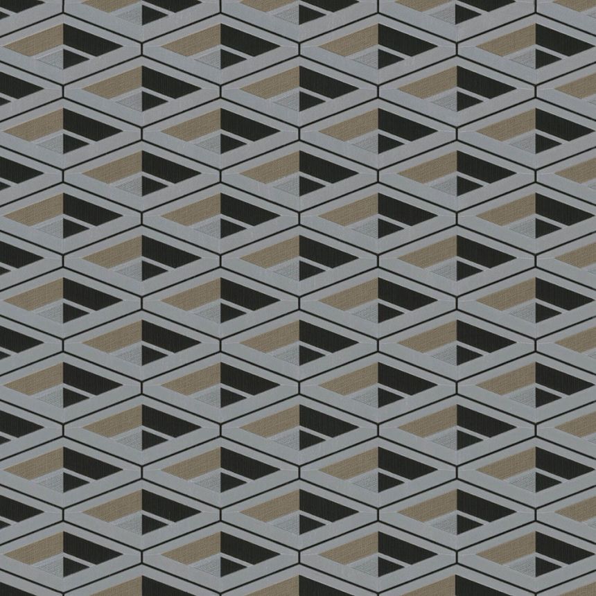 Luxusná strieborná vliesová tapeta geometrický vzor Z76006, Vision, Zambaiti Parati