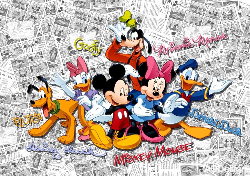 Fototapeta na zeď - FTD 2225, Disney Mickey na komiksu, 360 x 254 cm, AG Design