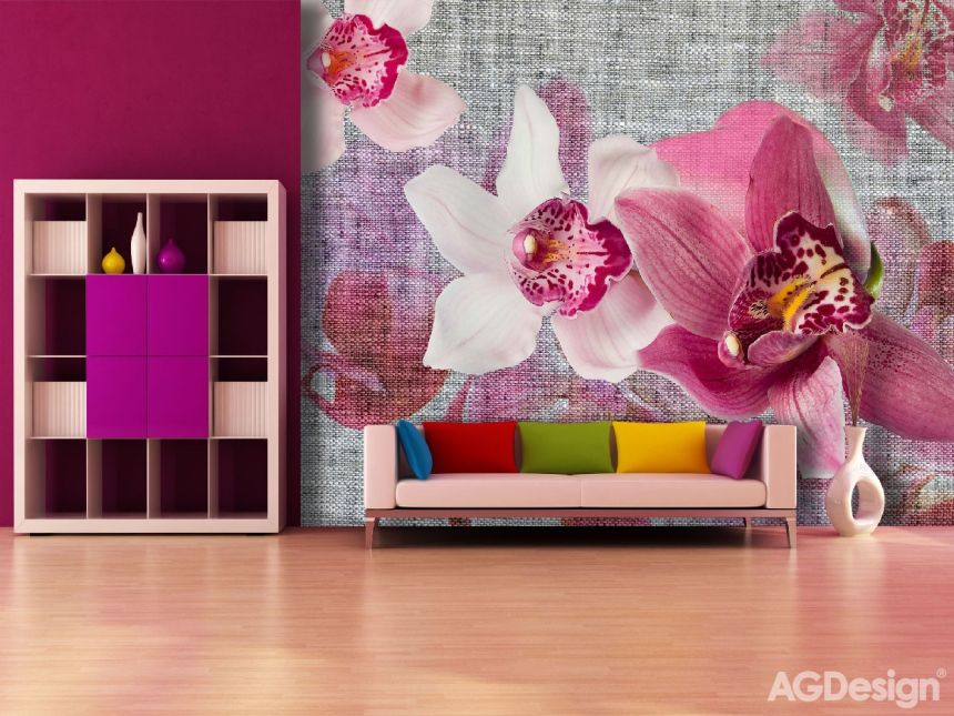 Vliesová fototapeta na zeď - FTN XXL 1148, Květiny, Růžové orchideje, 360 x 270 cm, AG Design