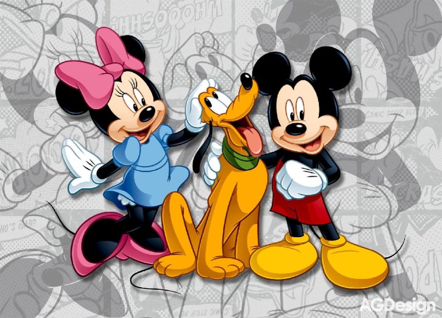 Dětská vliesová fototapeta na zeď - FTDN M 5204, Disney, Minnie a Mickey, 160 x 110 cm, AG Design