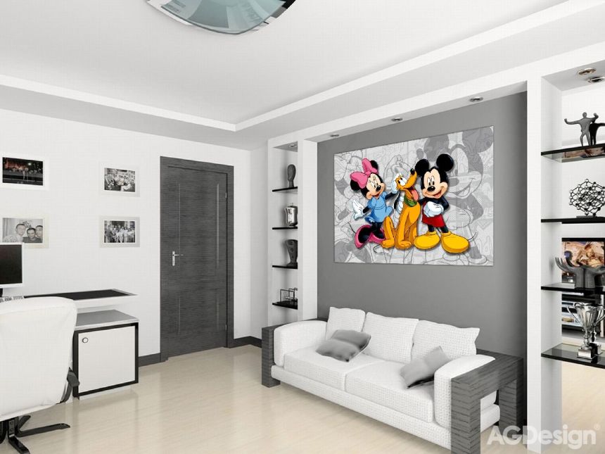 Dětská vliesová fototapeta na zeď - FTDN M 5204, Disney, Minnie a Mickey, 160 x 110 cm, AG Design