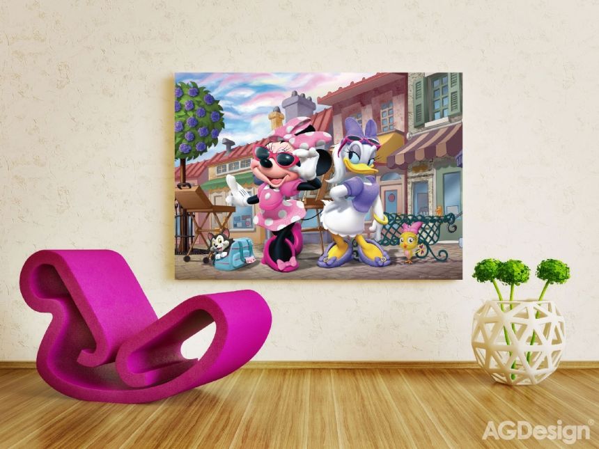 Dětská vliesová fototapeta na zeď - FTDN M 5228, Disney, Minnie a Daisy, 160 x 110 cm, AG Design