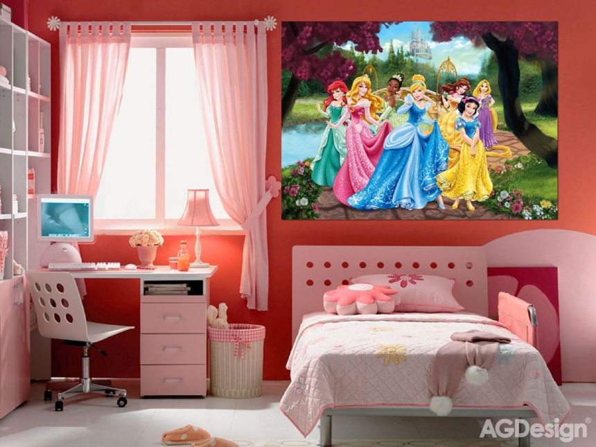 Dětská vliesová fototapeta na zeď -  FTDN M 5217, Disney, Princezny, 160 x 110 cm, AG Design