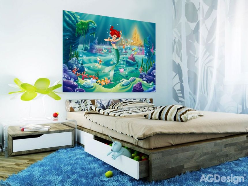 Dětská vliesová fototapeta na zeď -   FTDN M 5207, Disney, Malá mořská víla Ariel, 160 x 110 cm, AG Design
