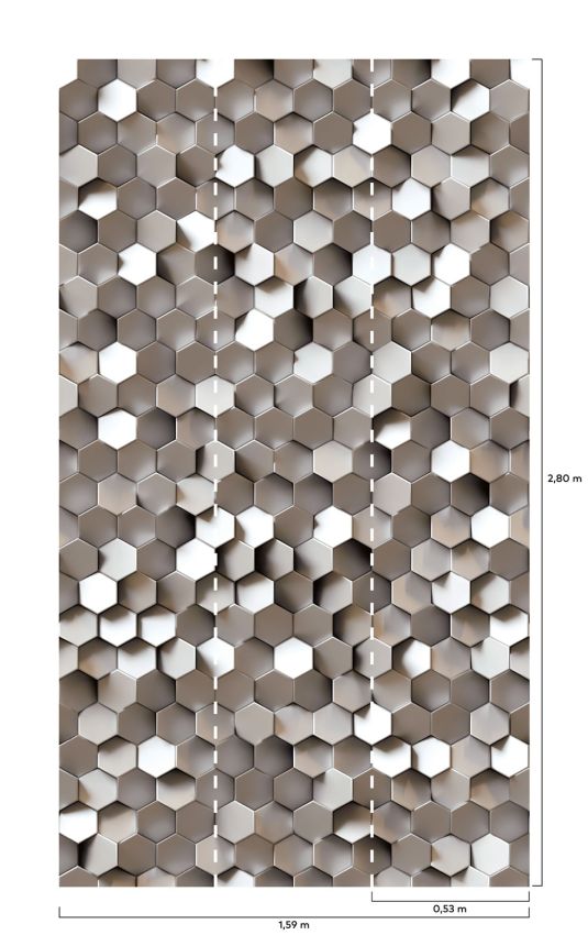 Fototapeta na stenu - 3D Hexagony A34701, 159 x 280 cm, Collector, Murals, Grandeco