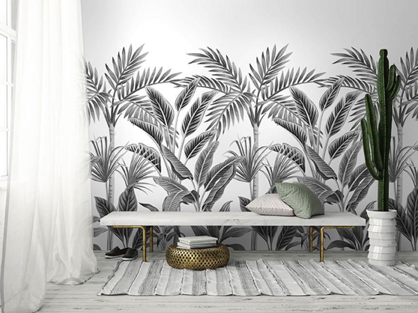 Vliesová fototapeta na stenu - Tropické listy, palmy A40801, 159 x 280 cm, One roll, Murals, Grandeco