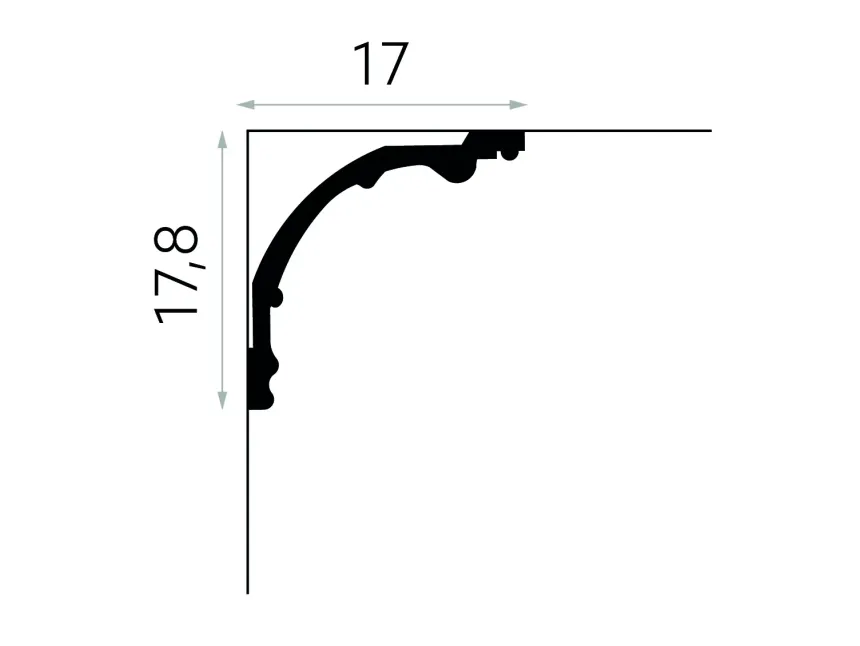 Stropná lišta hladká MDB128, 240 x 17,4 x 17,2 cm, Mardom