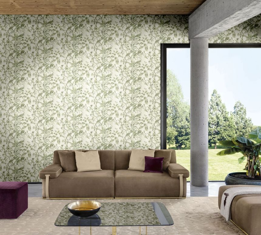 Kvety, orchidey, listy - Luxusná vliesová tapeta s vinylovým povrchom Z21839, Trussardi 5, Zambaiti Parati