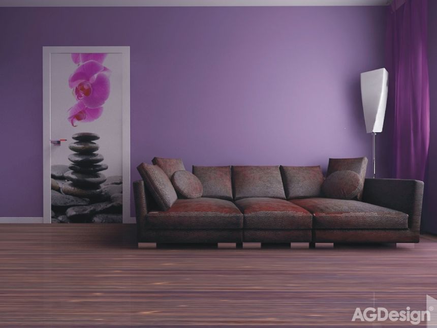 Fototapeta na zeď FTN V 2857, Kameny a orchidej, 90 x 202 cm, AG Design