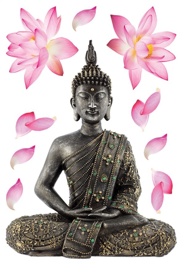 Samolepka / samolepiaca dekorácia na stenu SM 3447, Buddha, AG Design