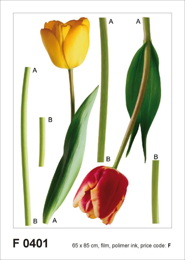 Samolepka / samolepiaca dekorácia na stenu F 0401, Tulipány, AG Design