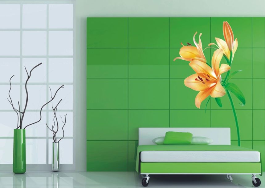 Samolepka / samolepiaca dekorácia na stenu F 0450, Oranžové ľalie, AG Design