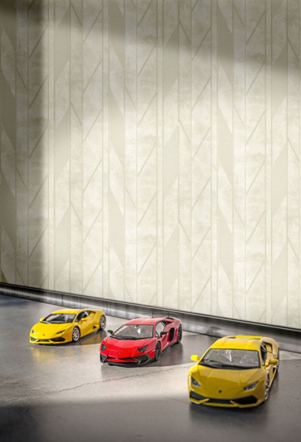 Geometrická luxusná vliesová tapeta s vinylovým povrchom, Z44829, Automobili Lamborghini, Zambaiti Parati