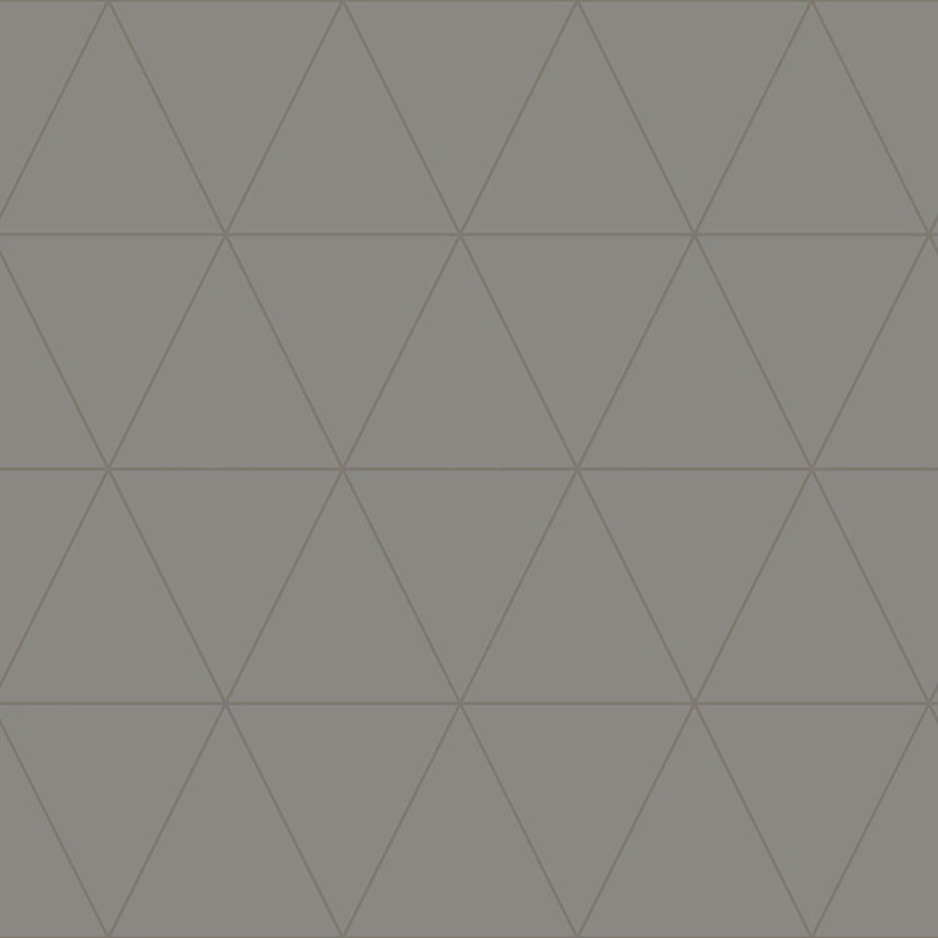 Sivá vliesová tapeta, metalické obrysy trojuholníkov 347716, City Chic, Origin 