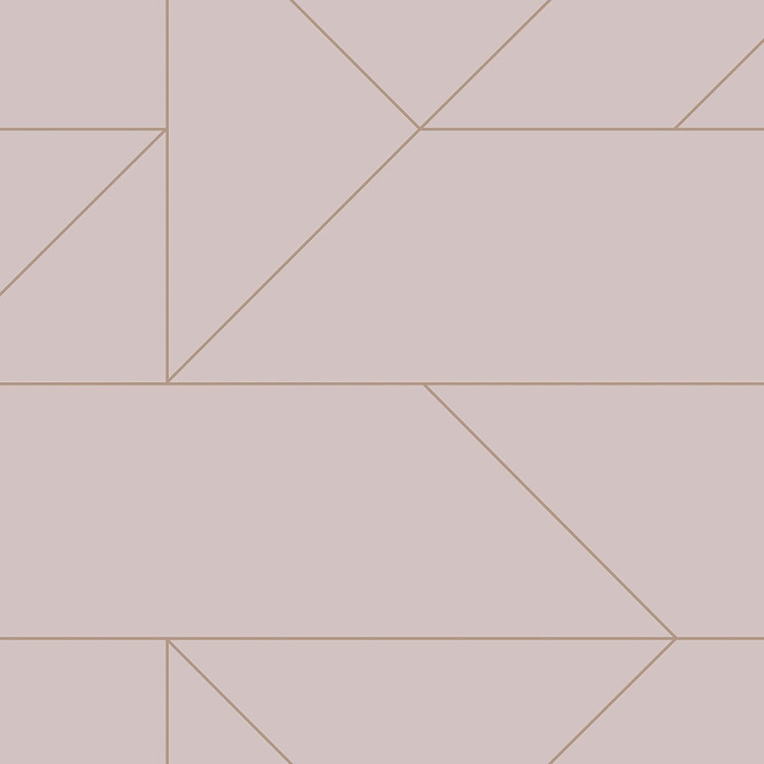 Staroružová geometrická vliesová tapeta, metalické línie 347721, City Chic, Origin 