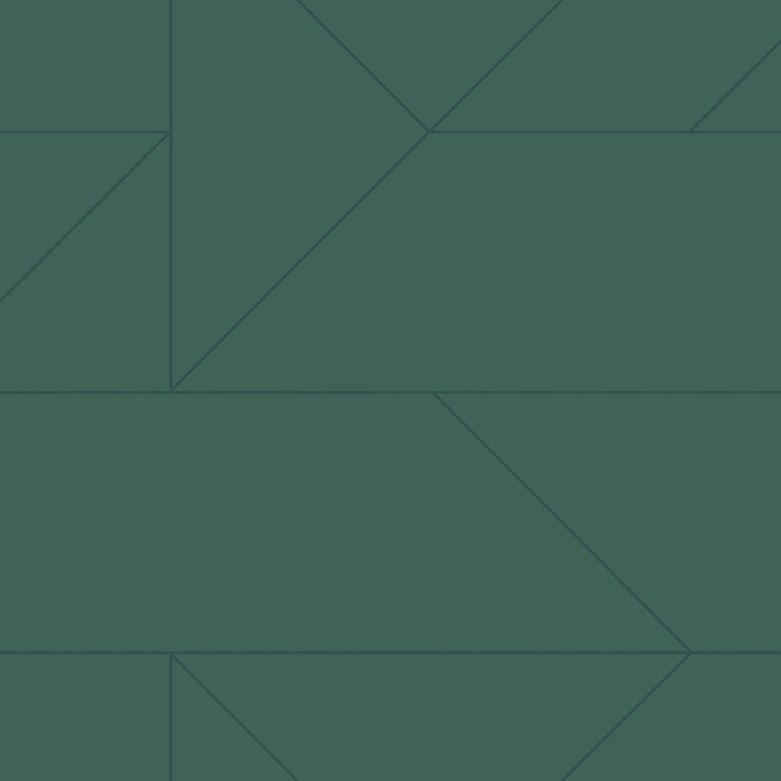 Zelená geometrická vliesová tapeta, metalické línie 347724, City Chic, Origin 