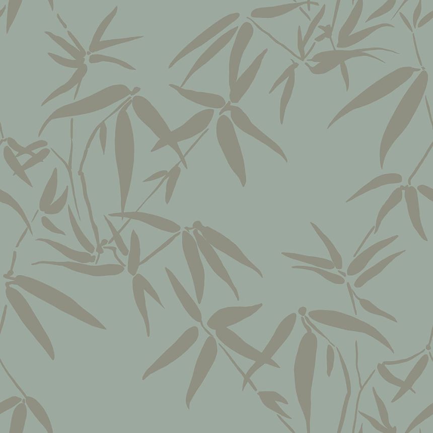 Zelená vliesová tapeta na stenu, metalické listy bambusu 347736, City Chic, Origin 