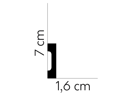 Podlahová čierna lišta MD359B, 200 x 7 x 1,6 cm, Mardom