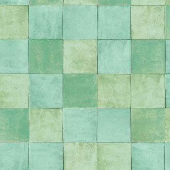 Zelená geometrická umývateľná tapeta 45723 Zellige, Marburg