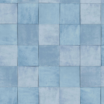 Modrá geometrická umývateľná tapeta 45715 Zellige, Marburg