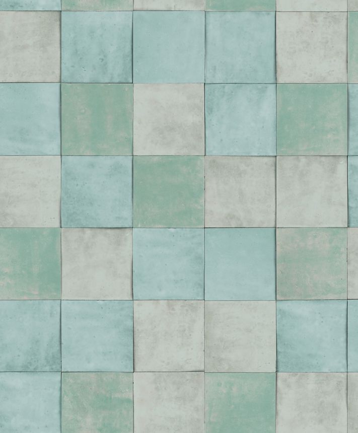 Svetlozelená geometrická umývateľná tapeta 45719 Zellige, Marburg