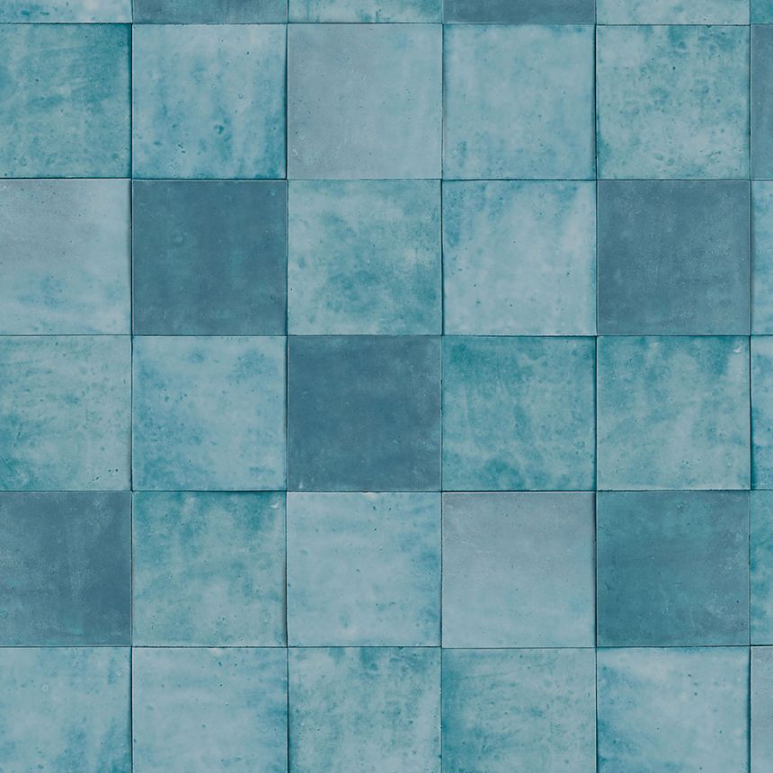 Modrá geometrická umývateľná tapeta 45728 Zellige, Marburg