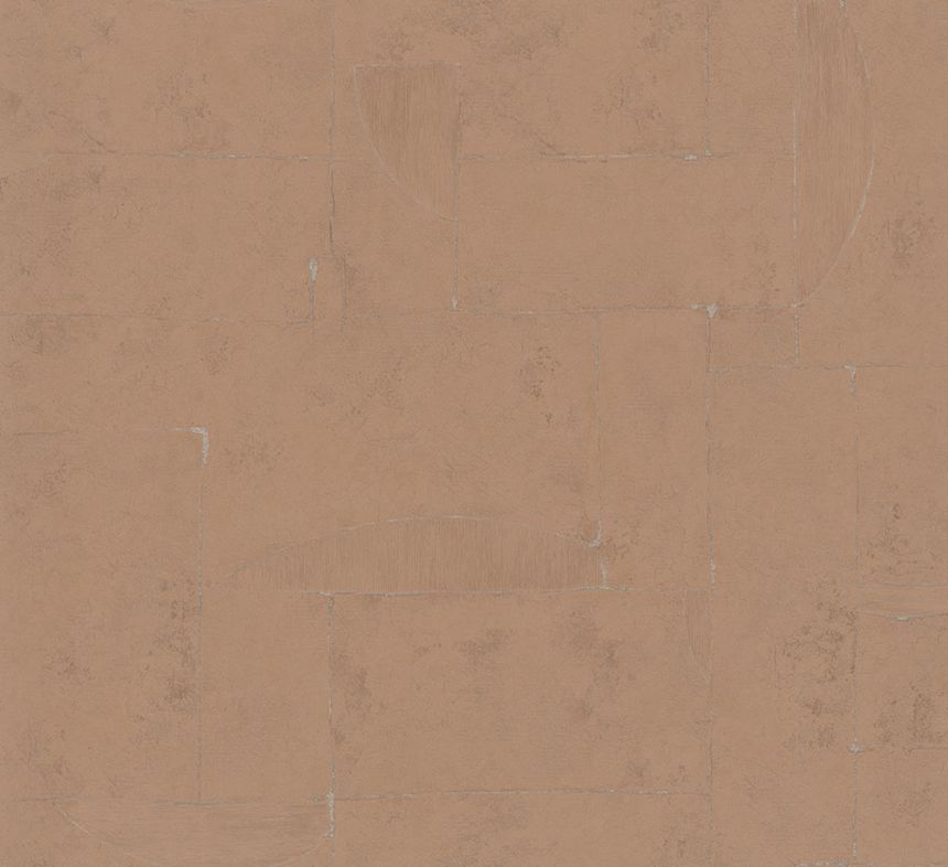 Oranžová vliesová tapeta, geometrický vzor 33728, Papis Loveday, Marburg