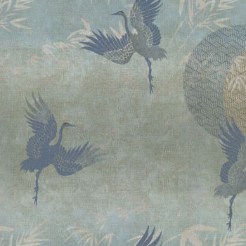 Luxusná modrá vliesová tapeta na stenu, vtáky 72906, Zen, Emiliana Parati 