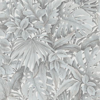 Luxusná sivo-modrá vliesová tapeta s listami 33306, Botanica, Marburg