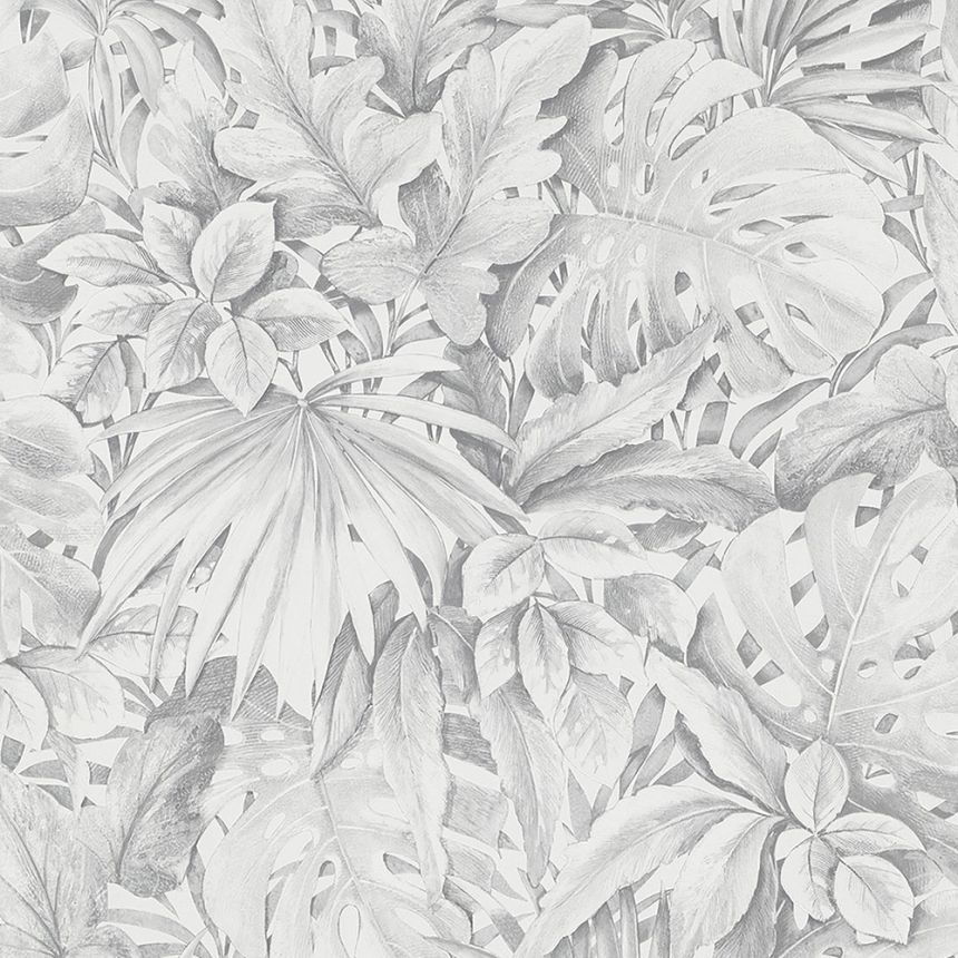Luxusná sivá vliesová tapeta s listami 33308, Botanica, Marburg