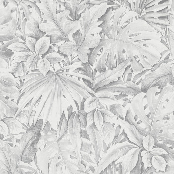 Luxusná sivá vliesová tapeta s listami 33308, Botanica, Marburg