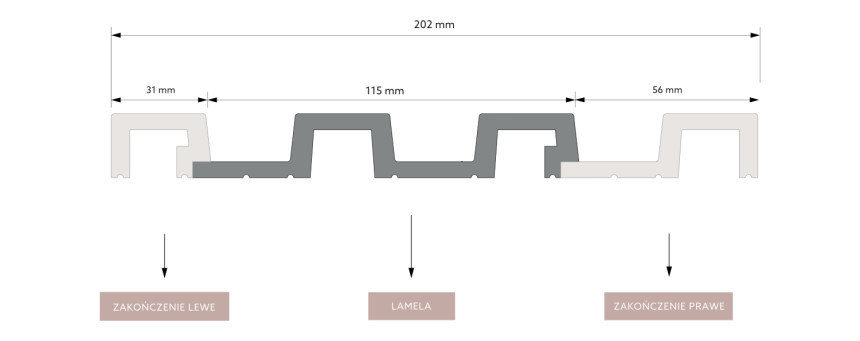 Zakončovací profil k dekoračným lamelám - biely pravý L0301R, 270 x 5,6 x 2 cm, Mardom Lamelli