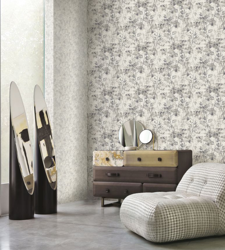 Luxusná hnedo-strieborná vliesová tapeta štuková omietka, GF62021, Gianfranco Ferre´Home N.3, Emiliana Parati