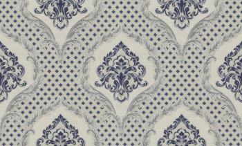 Luxusná modro-strieborná zámocká tapeta na stenu, GF62033, Gianfranco Ferre´Home N.3, Emiliana Parati