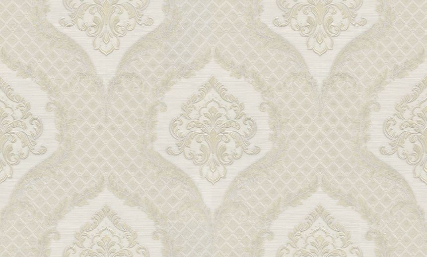 Luxusná bielo-zlatá zámocká tapeta na stenu, GF62044, Gianfranco Ferre´Home N.3, Emiliana Parati