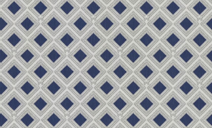 Luxusná modro-strieborná geometrická tapeta na stenu, GF62062, Gianfranco Ferre´Home N.3, Emiliana Parati