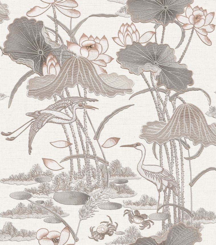 Luxusná vliesová tapeta s leknami a vtákmi, TP422701, Tapestry, Design ID