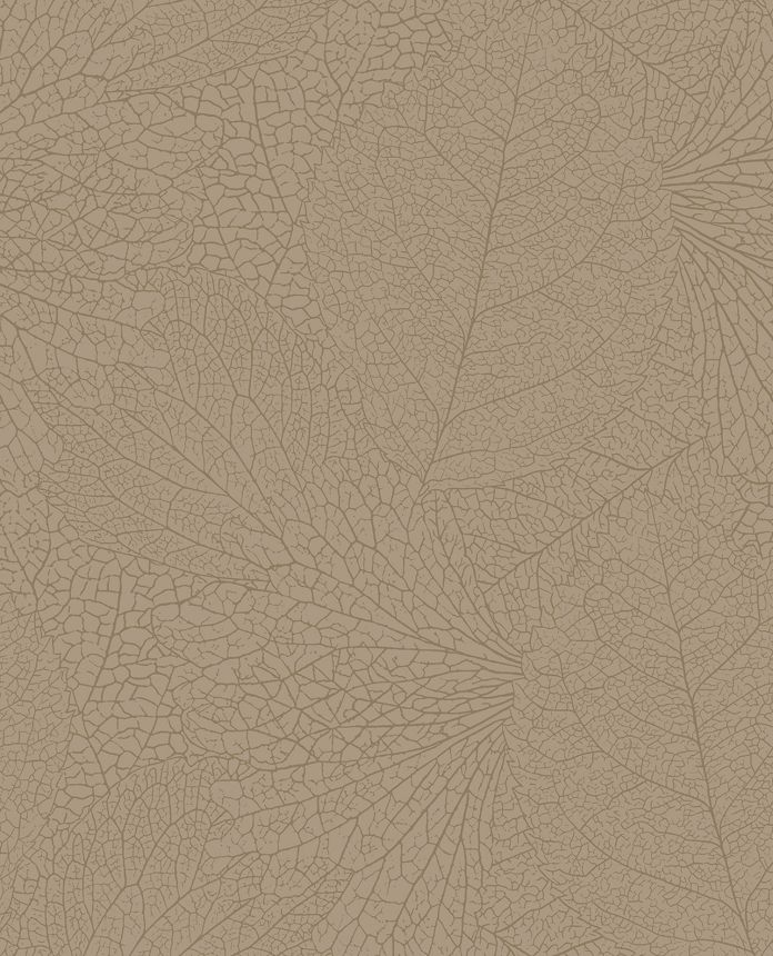 Sivo-béžová vliesová tapeta s metalickými listami, 324041, Embrace, Eijffinger