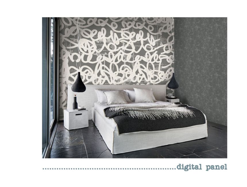 Grafická sivo-biela obrazová tapeta na stenu, UC51107 Unconventional 2 Emiliana Parati