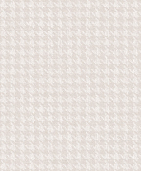 Biela vliesová tapeta, imitácia látky, vzor kohútia stopa, ILA504, Aquila, Khroma by Masureel