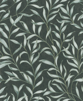 Zelená vliesová tapeta s vetvičkami, listy, 221321, Botanical, BN Walls