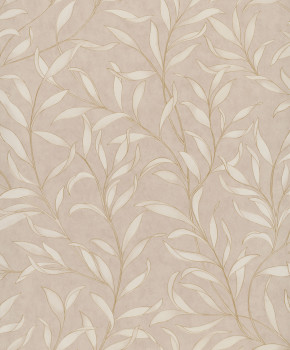 Béžová vliesová tapeta s vetvičkami, listy, 221325, Botanical, BN Walls
