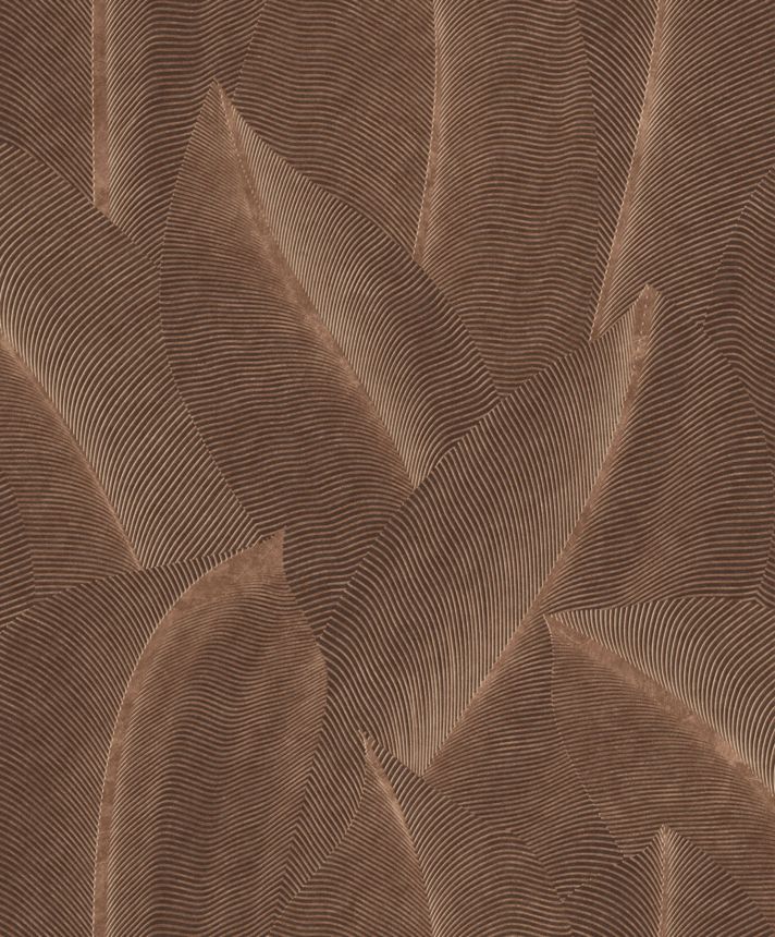 Hnedá vliesová tapeta s listami, AL26222, Allure, Decoprint