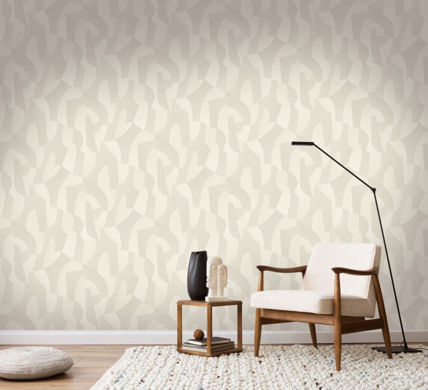 Béžová geometrická vliesová tapeta, AL26270, Allure, Decoprint