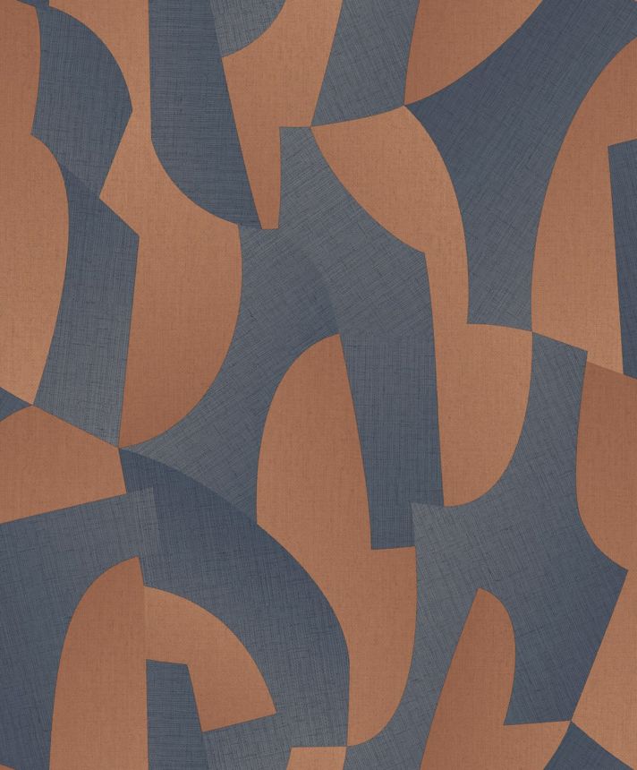 Modro-hnedá geometrická vliesová tapeta, AL26272, Allure, Decoprint
