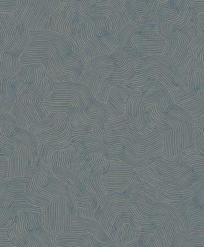 Modro-zlatá tapeta s geometrickým vzorom, BA26092, Brazil, Decoprint