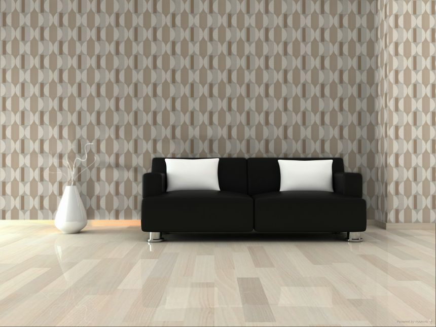 Hnedo-béžová vliesová tapeta geometrický vzor, CU3109, Cumaru, Grandeco
