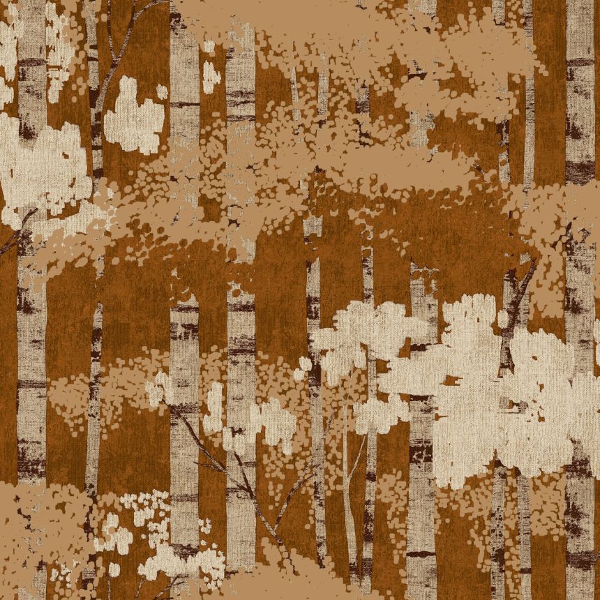 Hnedo-zlatá vliesová tapeta na stenu, stromy, les, A62703, Ciara, Grandeco