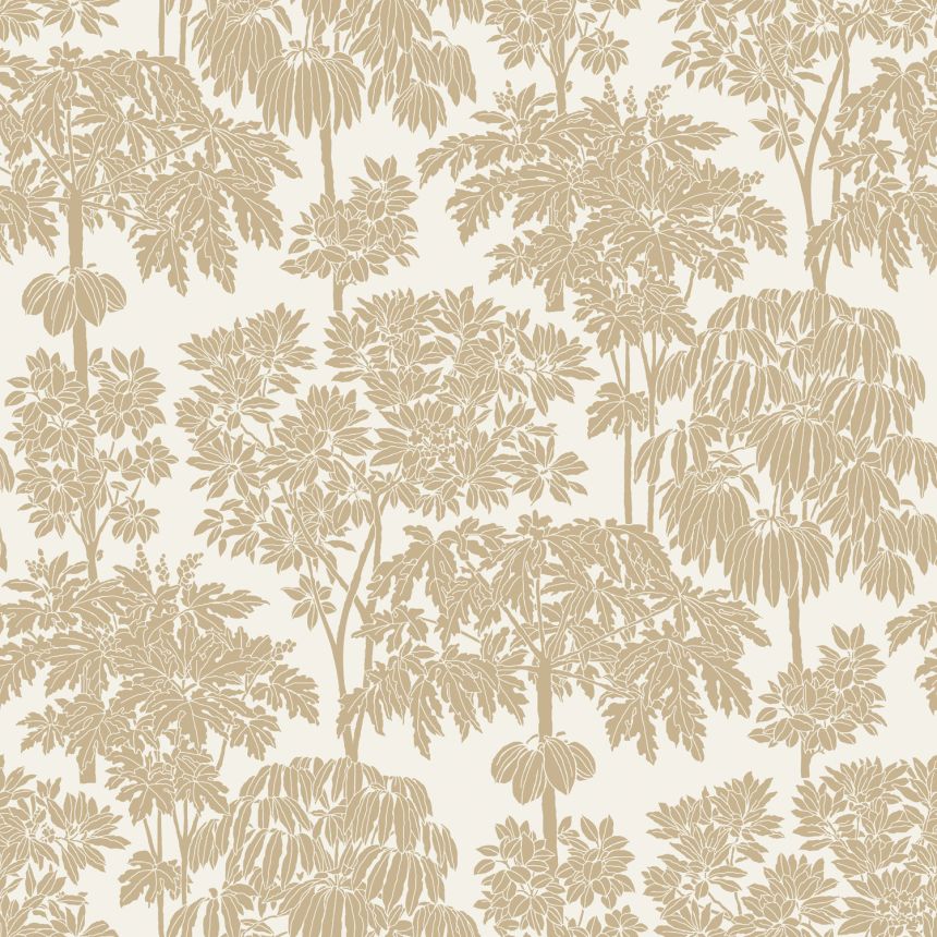 Krémovo-zlatá vliesová tapeta so stromami, A63401, Ciara, Grandeco